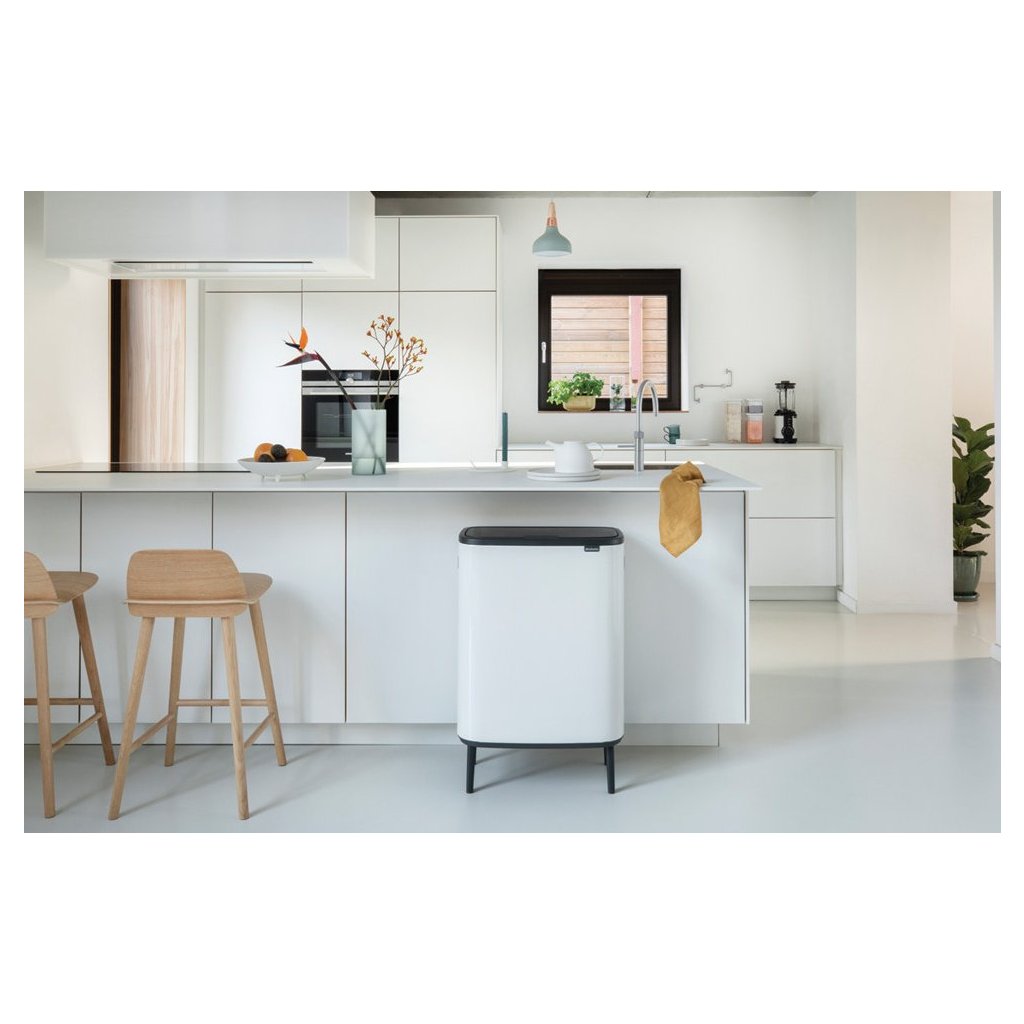 Brabantia Soptunna med trycklock BO HI 2 x 30 l, vit