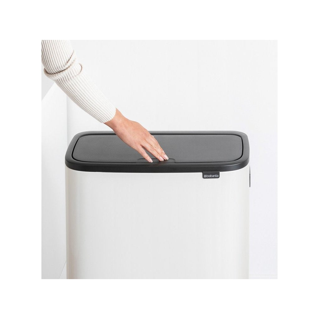 Brabantia Soptunna med trycklock BO HI 2 x 30 l, vit