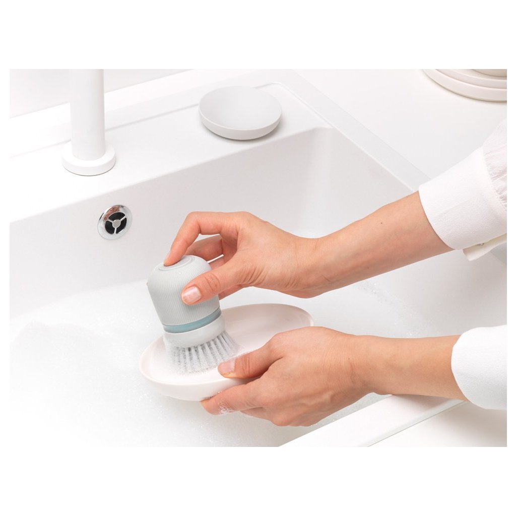 Brabantia Diskborste med diskmedelsdispenser, ljusgrå