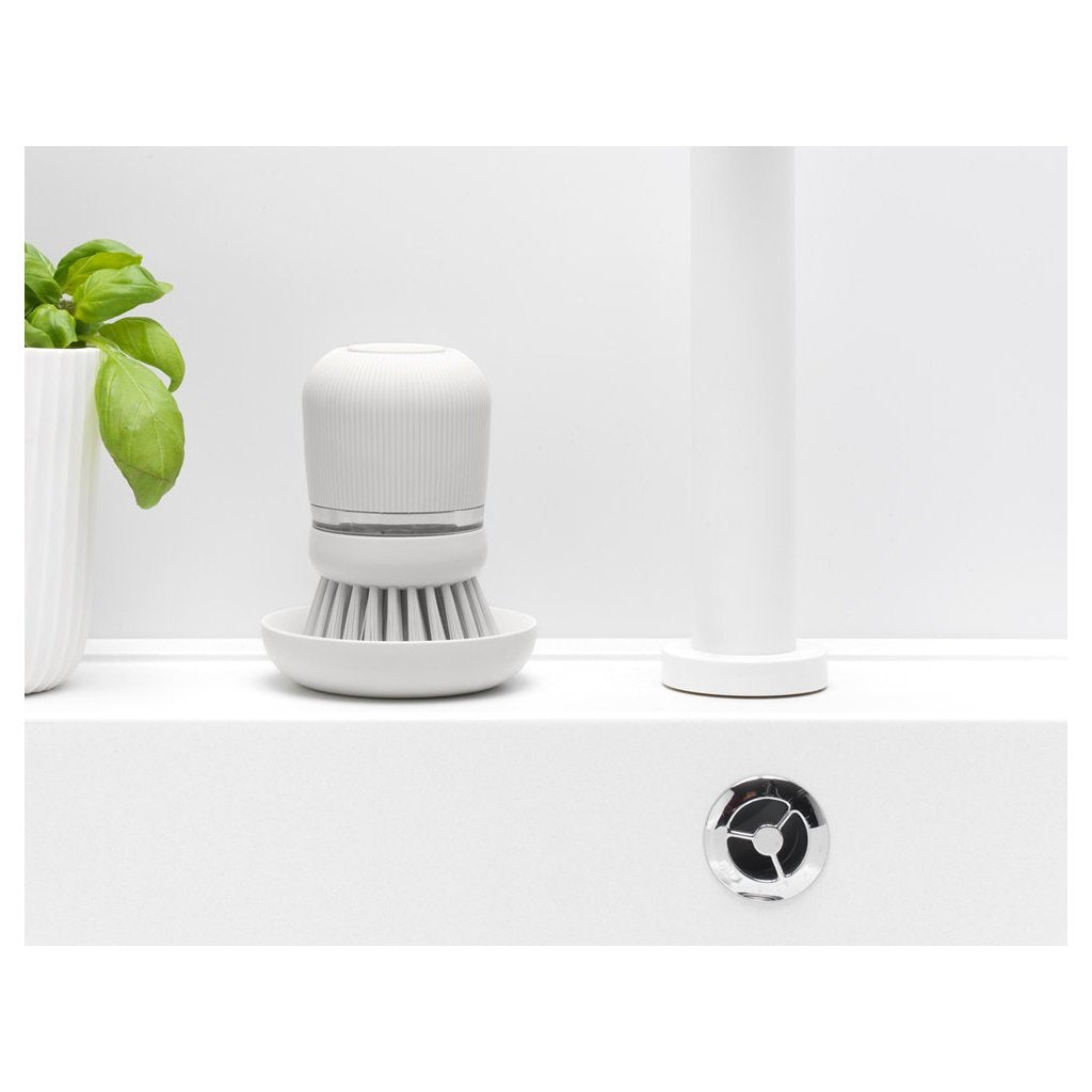 Brabantia Diskborste med diskmedelsdispenser, ljusgrå
