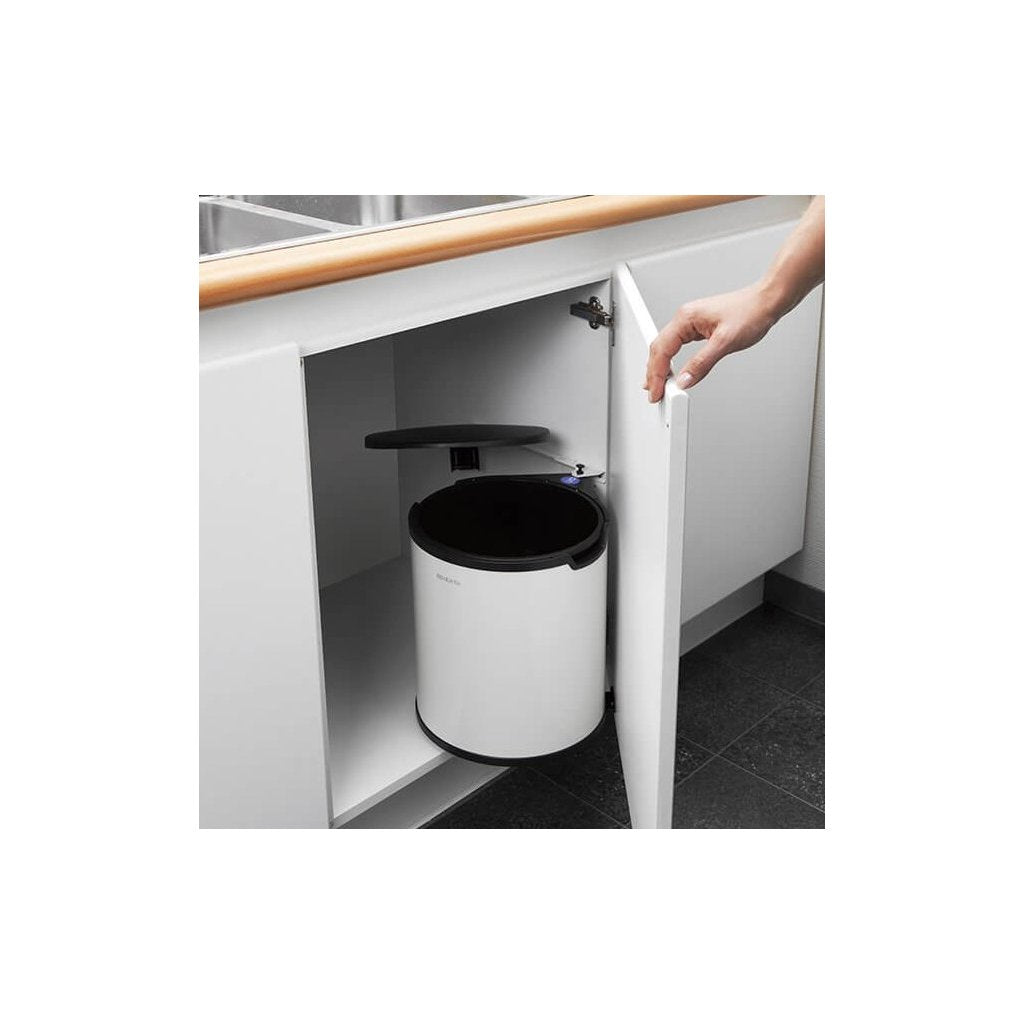 Brabantia Inbyggd soptunna 15 l, vit