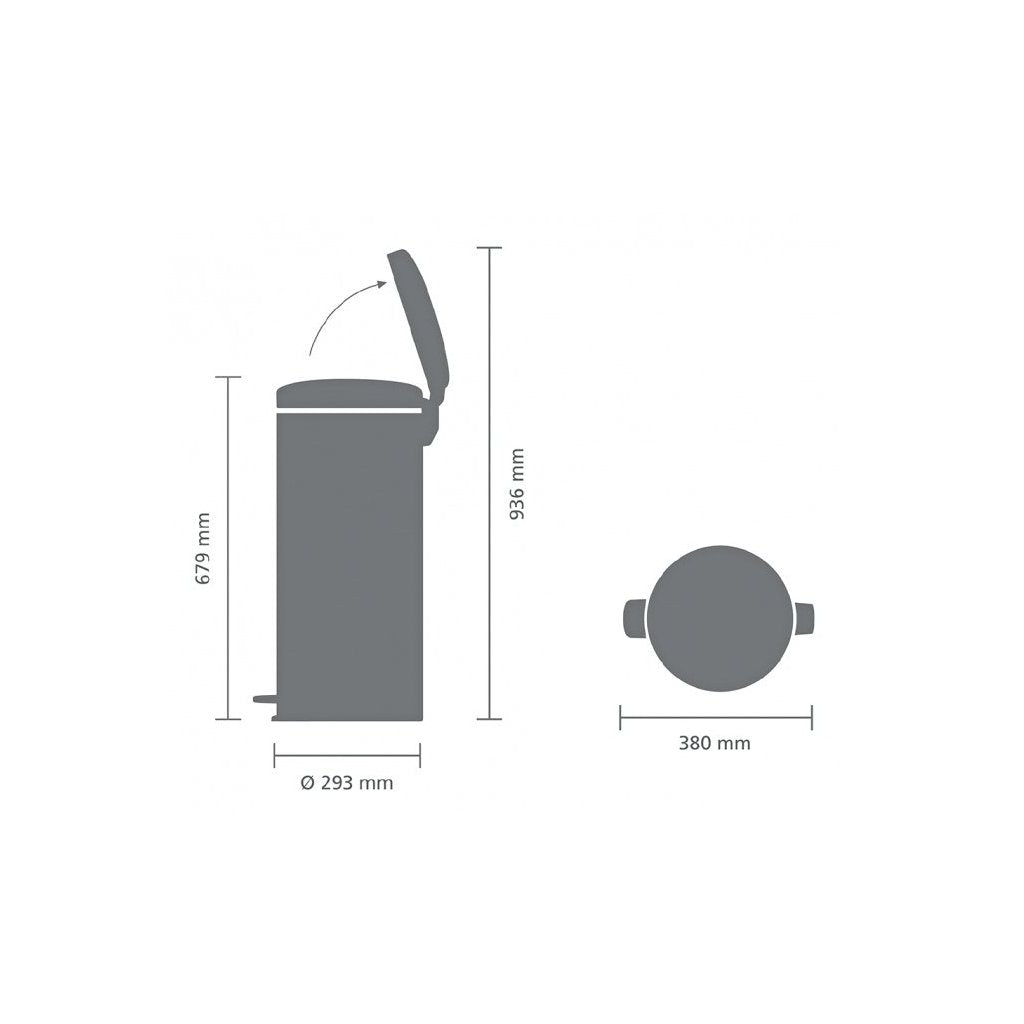 Brabantia Pedalhink NEWICON 30 l, matt stål