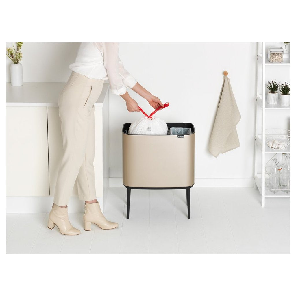 Brabantia Soptunna med trycklock BO 11 + 23 l, champagne