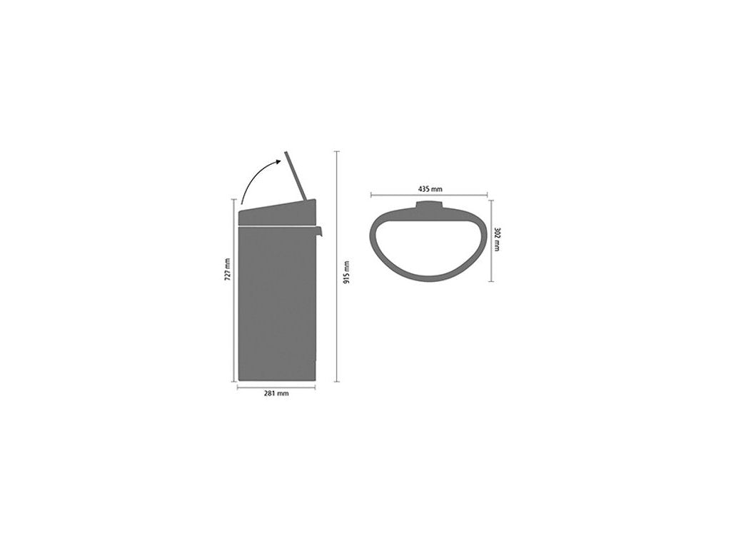 Brabantia Soptunna med trycklock TOUCH BIN NY 40 l, stål