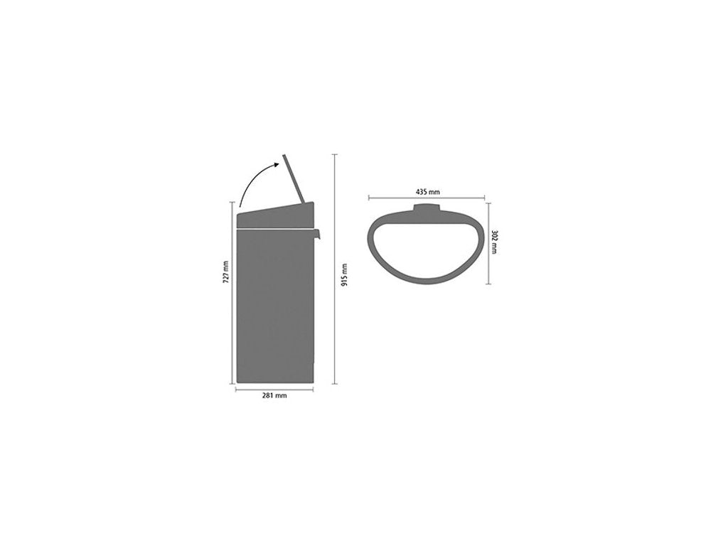 Brabantia Soptunna med trycklock TOUCH BIN NY 40 l, matt svart