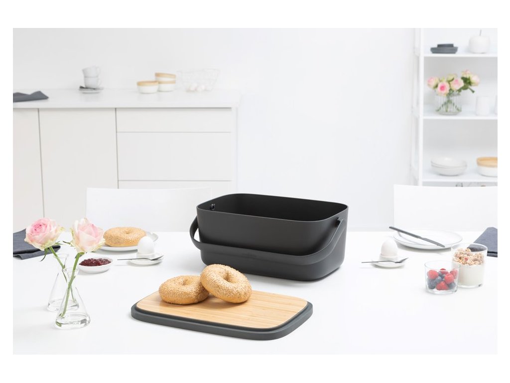 Brabantia Brödlåda med skärbräda 39,5 cm, grå