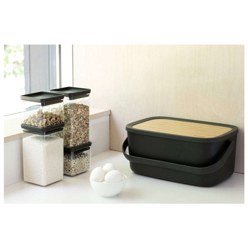 Brabantia Brödlåda med skärbräda 39,5 cm, grå