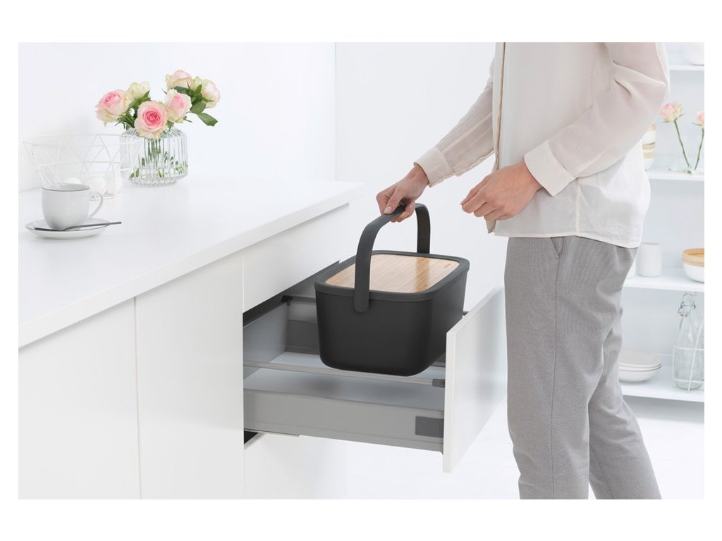 Brabantia Brödlåda med skärbräda 39,5 cm, grå