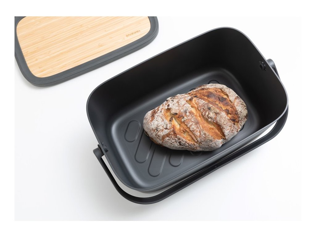 Brabantia Brödlåda med skärbräda 39,5 cm, grå