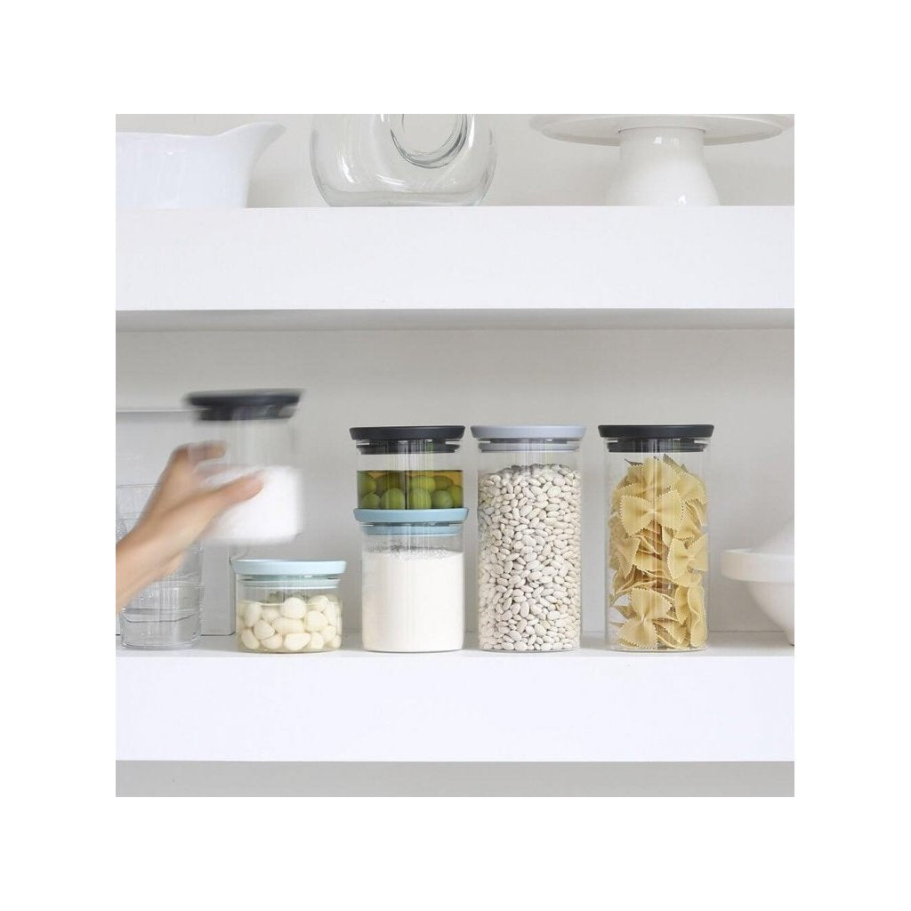 Brabantia Köksförvaringsburk 600 ml, stapelbar, glas