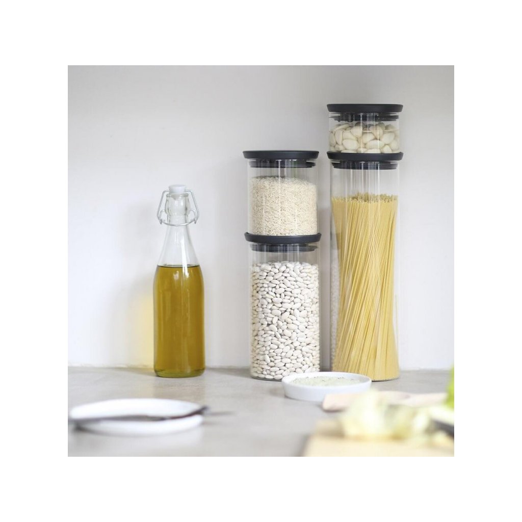 Brabantia Köksförvaringsburk 600 ml, stapelbar, glas