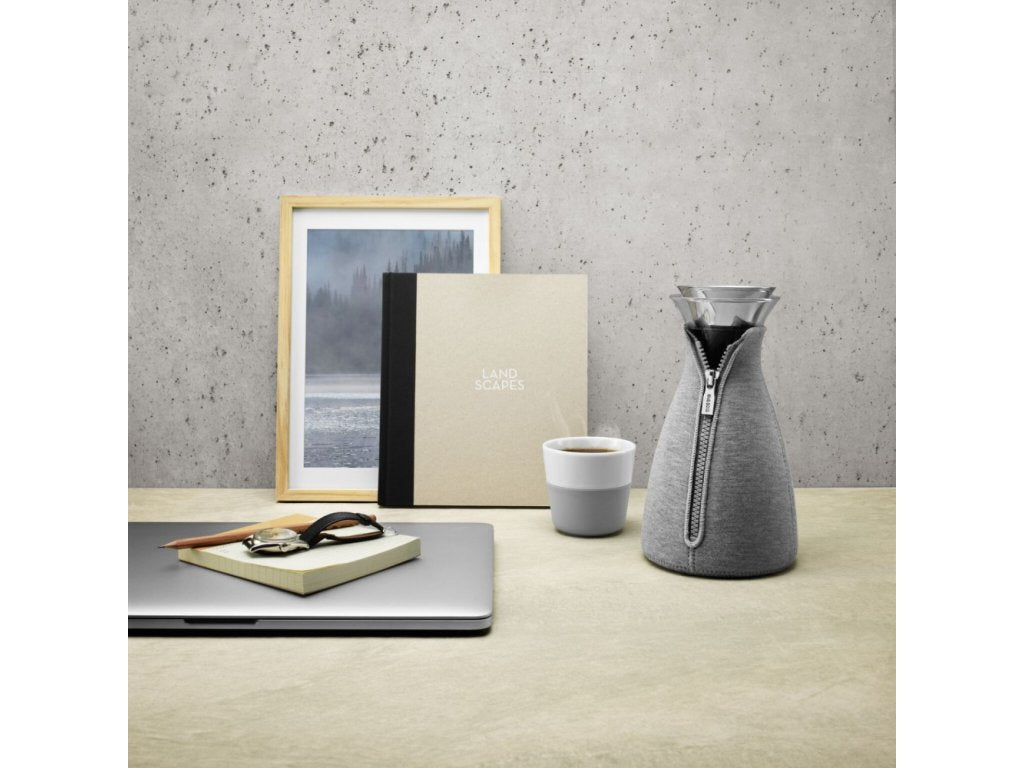 Eva Solo Espressokopp 80 ml, set i 2 delar, med silikonöverdrag, ljusgrå Eva Solo