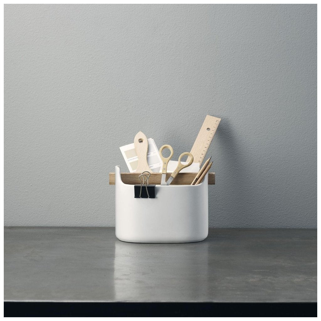 Eva Solo Förvaringsbehållare TOOL LÅDA 15 cm, med trähandtag, vit