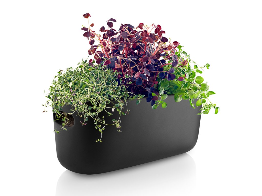 Eva Solo Självvattnande blomkruka 31 cm, svart, keramik