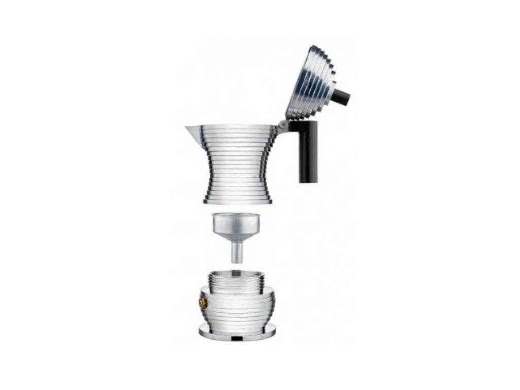 Alessi Espressobryggare för spishäll PULCINA 150 ml, svart