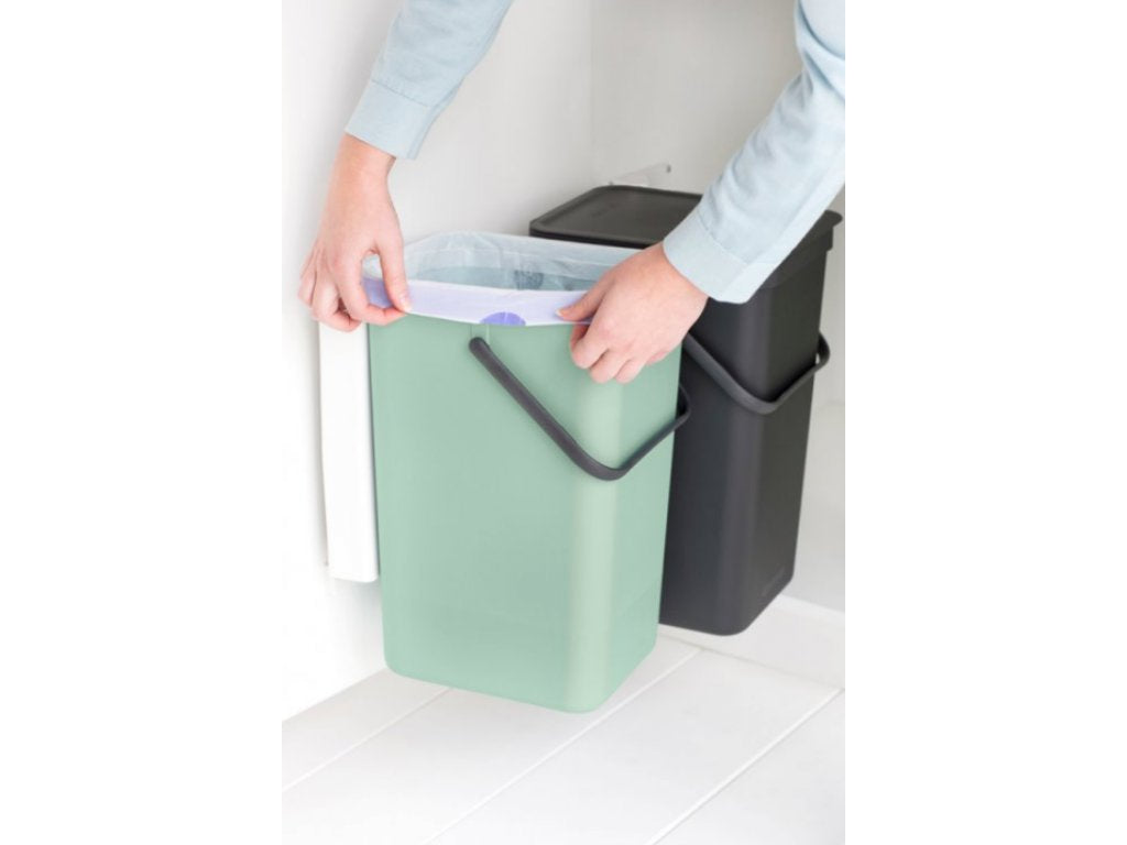 Brabantia Inbyggd soptunna SORT & GO 2 x 16 l, grå/grön