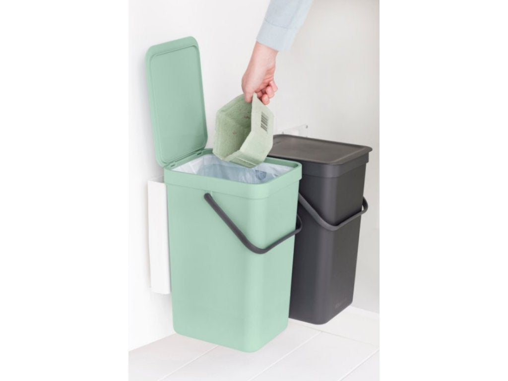 Brabantia Inbyggd soptunna SORT & GO 2 x 16 l, grå/grön