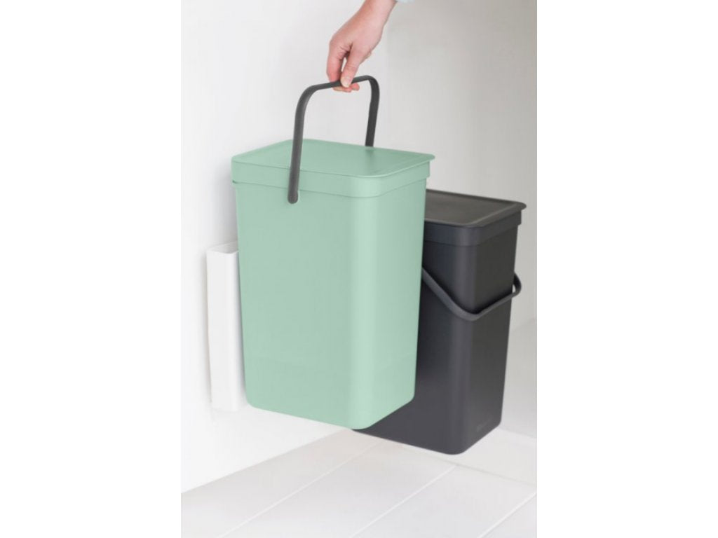 Brabantia Inbyggd soptunna SORT & GO 2 x 16 l, grå/grön