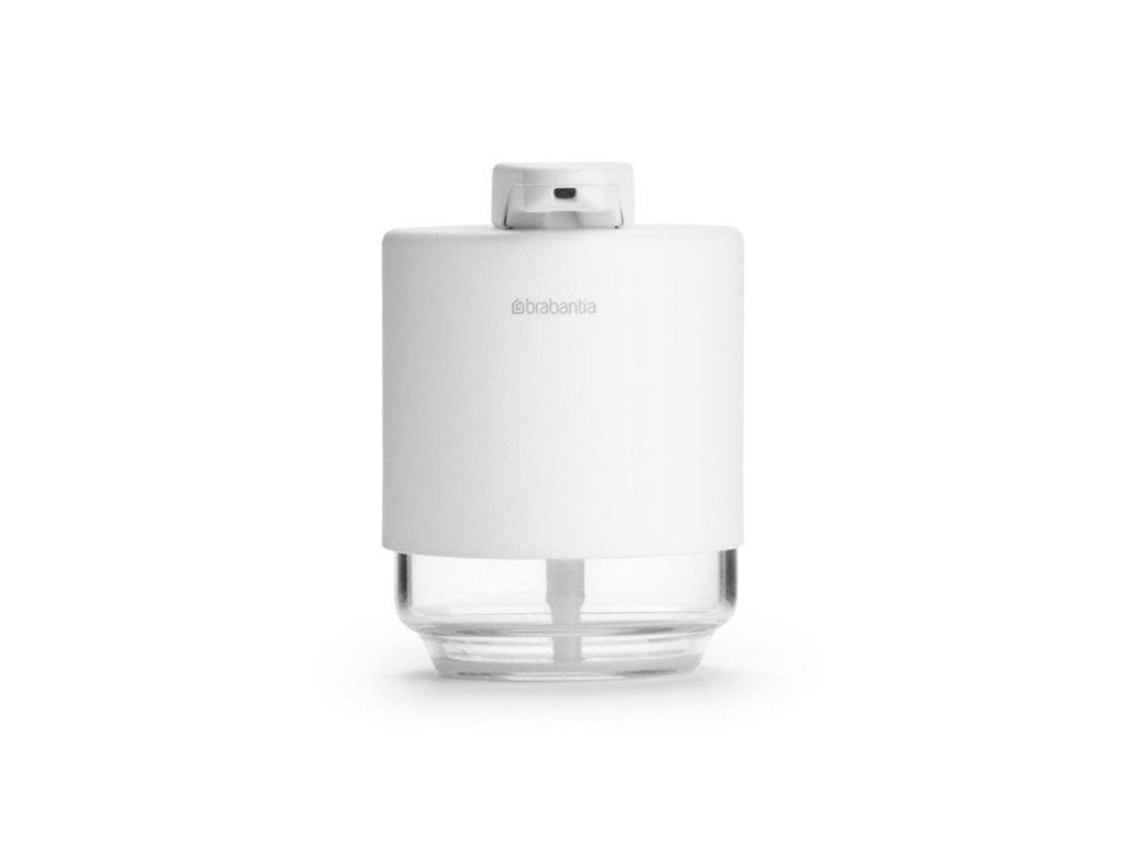 Brabantia Dispenser för flytande tvål MINDSET 200 ml, mineralvit, stål och glas