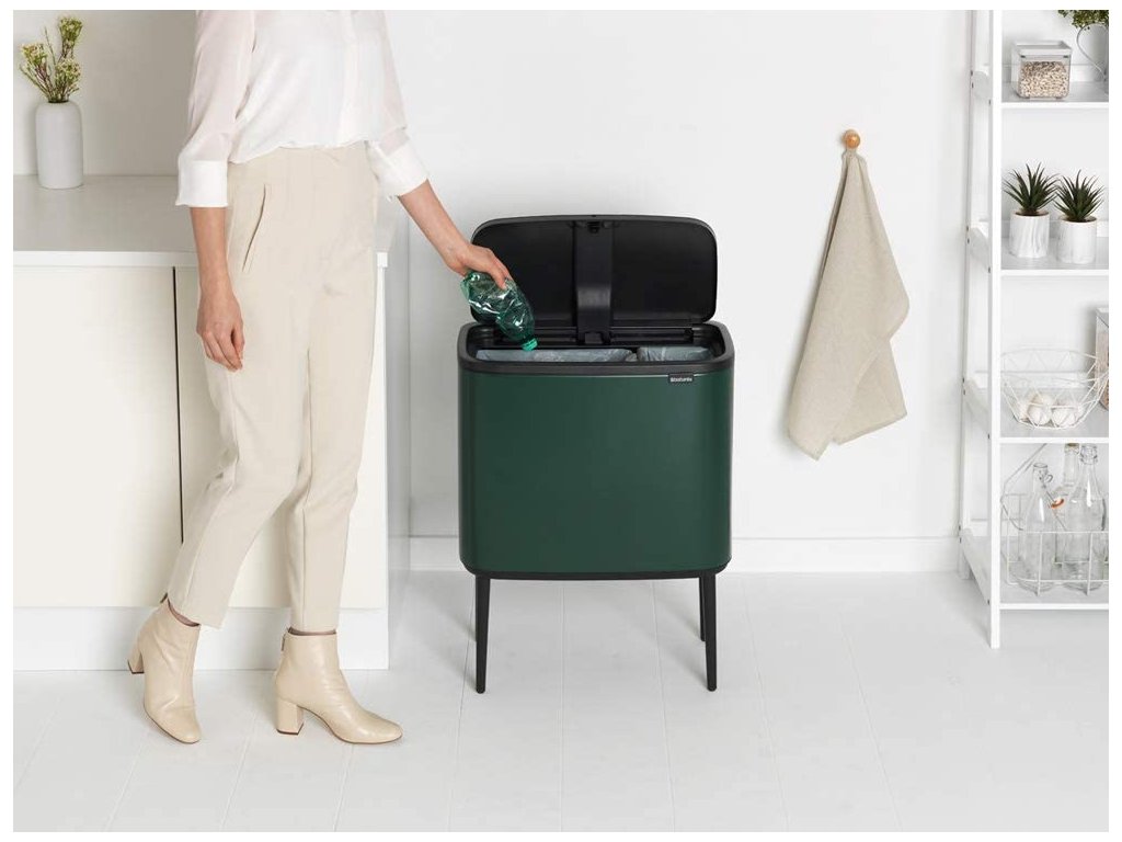Brabantia Soptunna med trycklock BO TOUCH BIN 11 + 23 l, grön