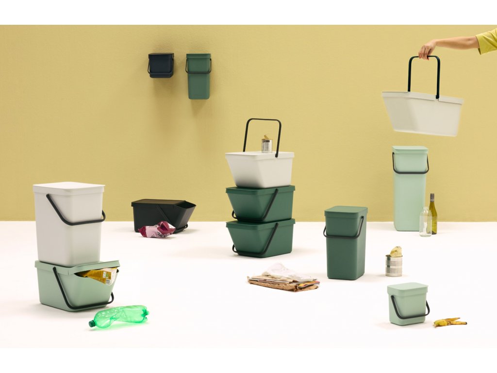 Brabantia Avfallskärl SORT & GO 20 l, stapelbar, jadegrön