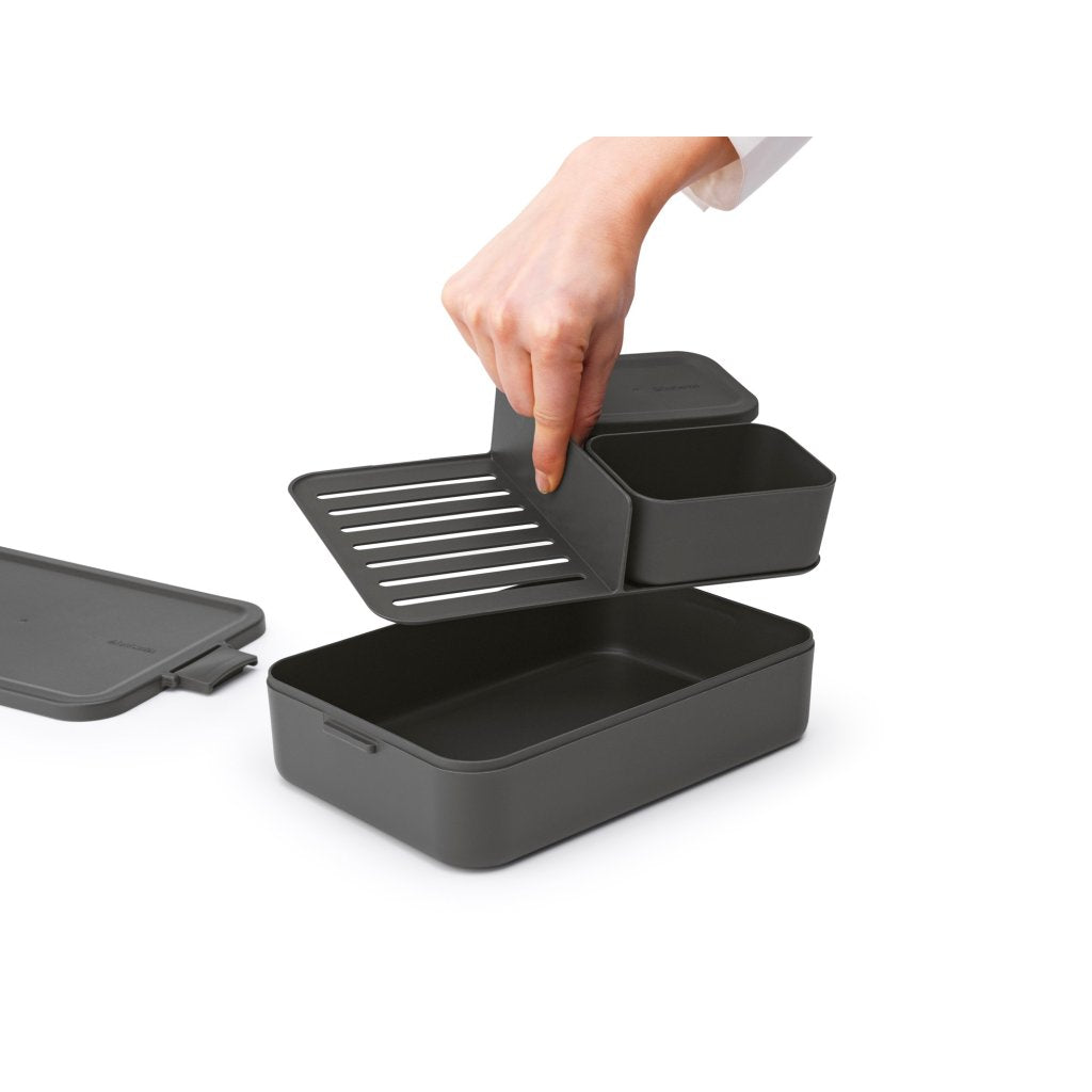 Brabantia Matlåda MAKE & TAKE BENTO 2 l, mörkgrå