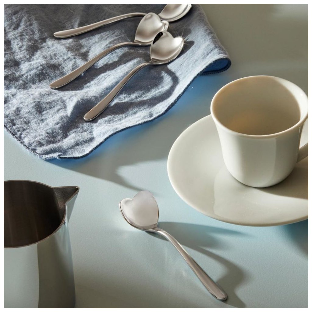 Alessi Kaffesked BIG LOVE, set i 4 delar, 10 cm, silver