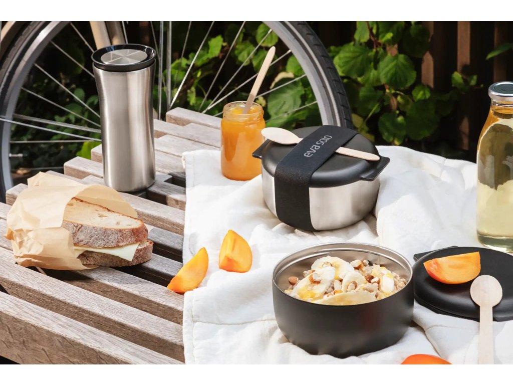 Eva Solo Matlåda TO GO, 750 ml, silver/svart, rostfritt stål