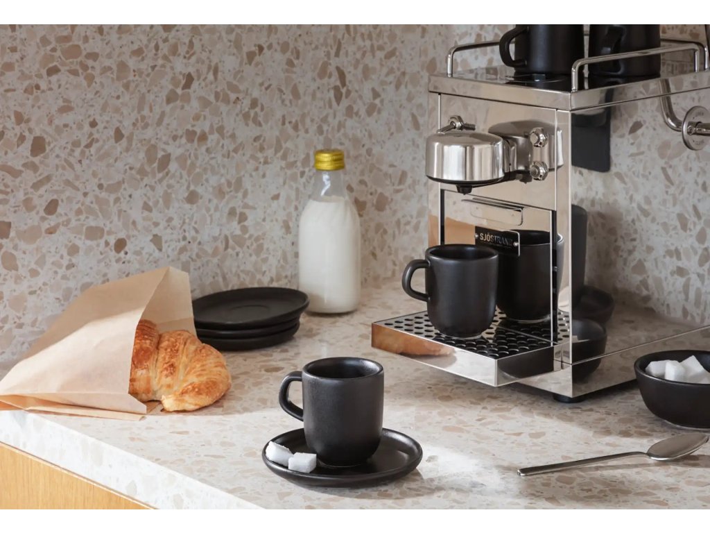 Eva Solo Espressokopp med fat NORDIC KITCHEN 70 ml, svart, stengods