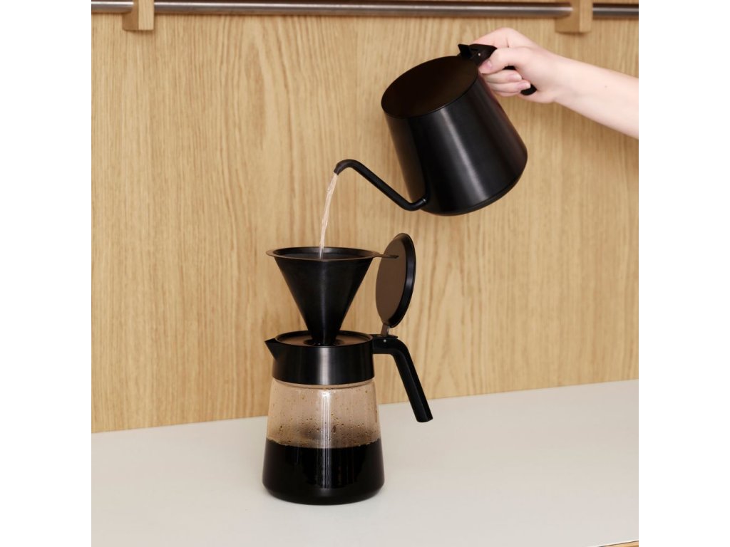 Stelton Långsambryggande droppkanna med filter NOHR, svart, rostfritt stål