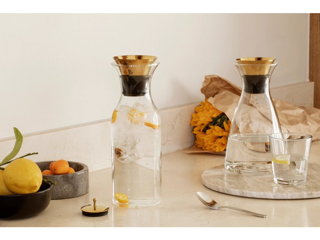 Eva Solo Vattenkaraff 1 l, lock i mässing, glas