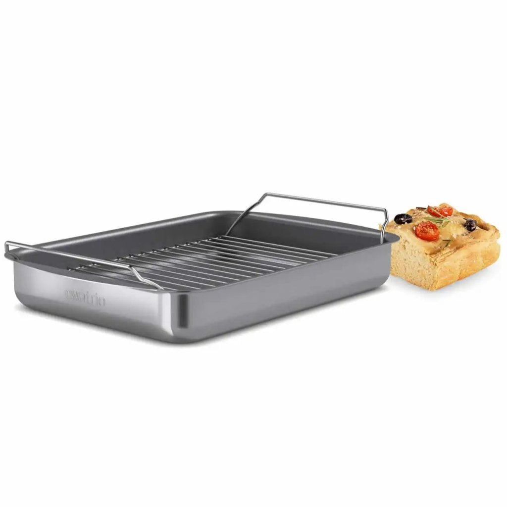 Eva Solo Stekplåt PROFESSIONAL 35 x 25 cm, med galler, grå, aluminium