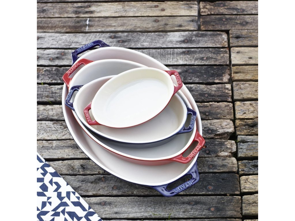 Staub Bakform 17 cm, blå, keramik