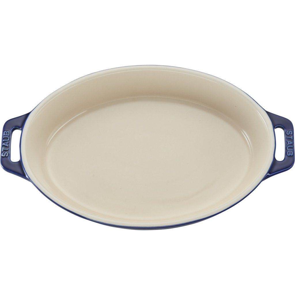 Staub Bakform 23 cm, blå, keramik