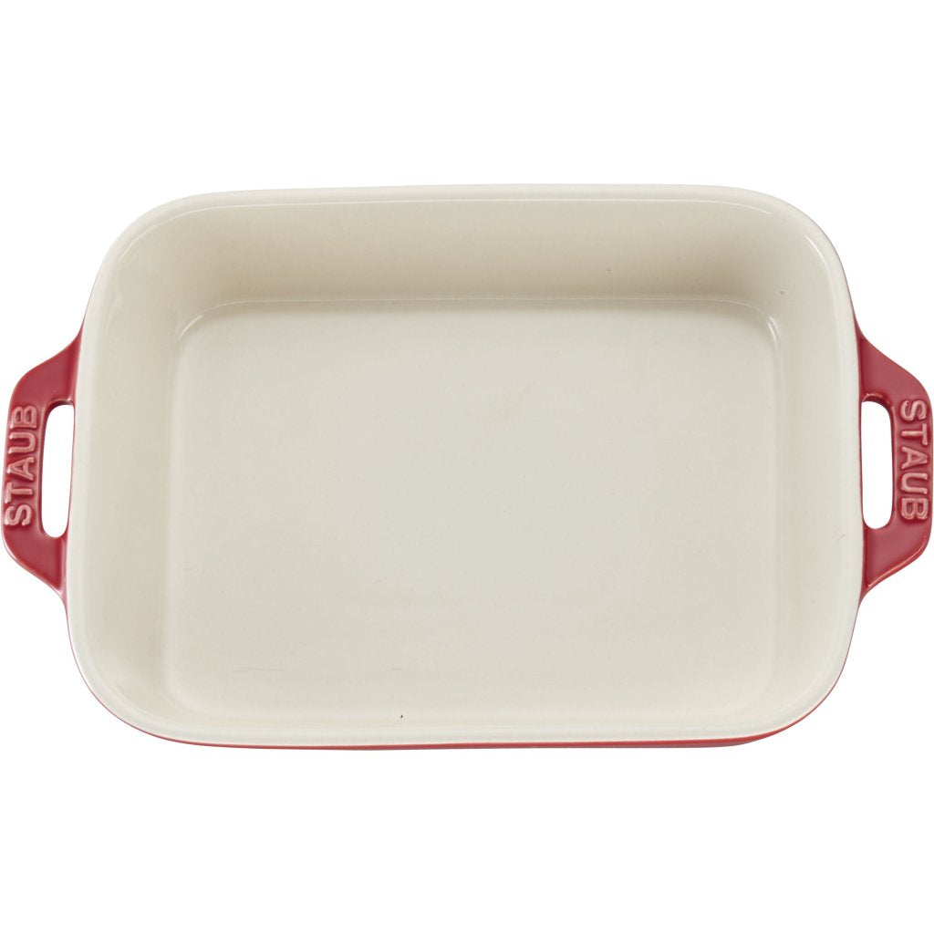 Staub Bakform 34 x 24 cm, röd, keramik