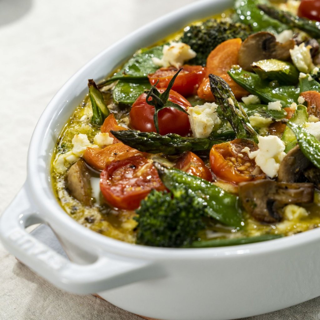 Staub Ugnsform 23 cm, vit, keramik