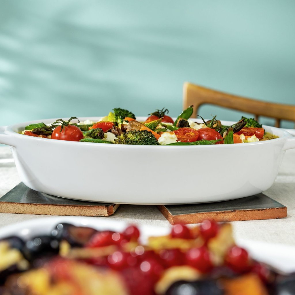 Staub Ugnsform 23 cm, vit, keramik