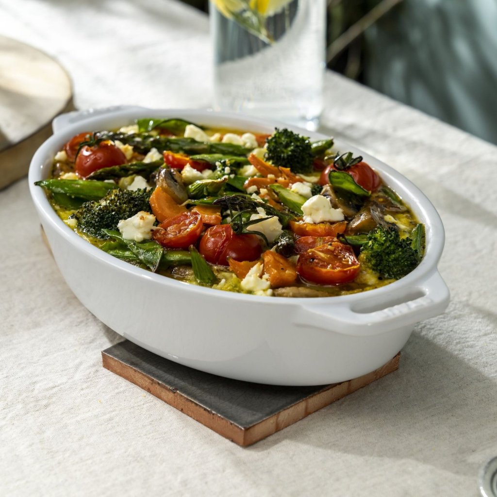 Staub Ugnsform 23 cm, vit, keramik