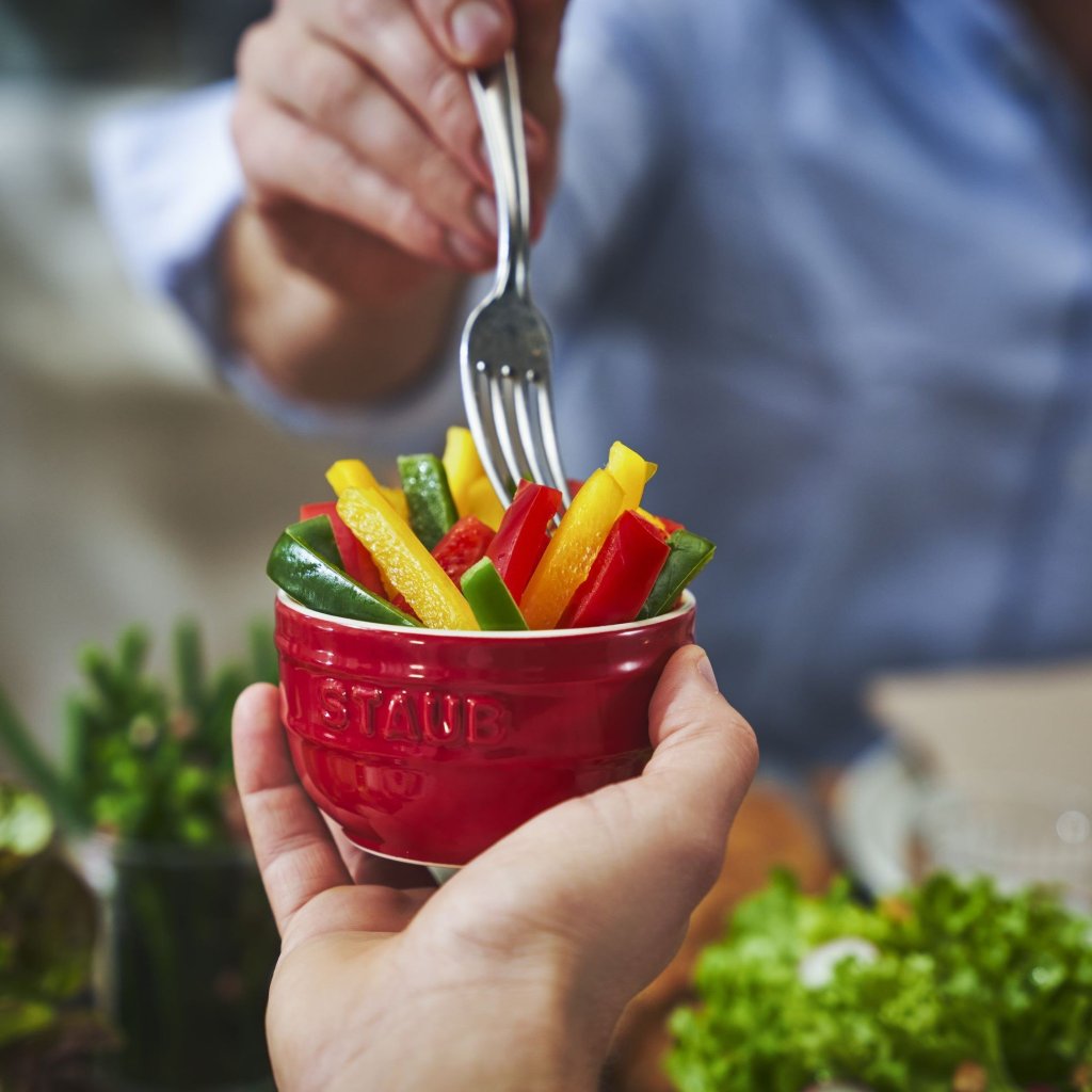 Staub Ramekin 9 cm, set i 4, röd, keramik