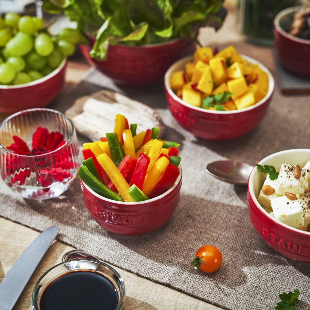 Staub Ramekin 9 cm, set i 4, röd, keramik
