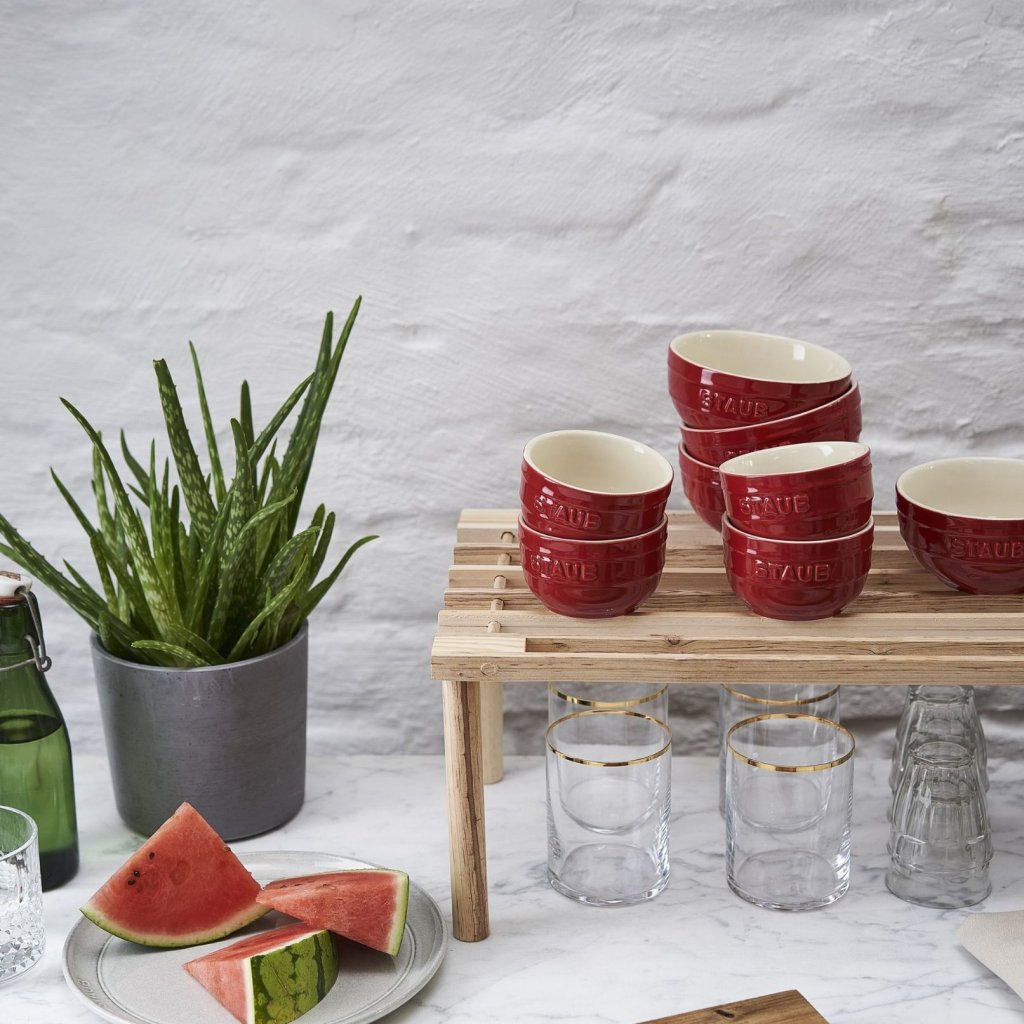 Staub Ramekin 9 cm, set i 4, röd, keramik