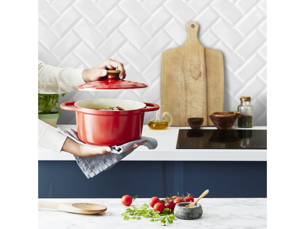 Tefal Gryta AIR E2544455 20 cm, 3,1 l, röd, aluminium