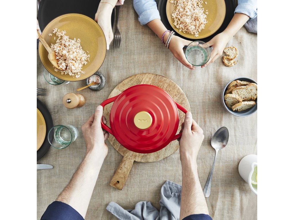 Tefal Gryta AIR E2544455 20 cm, 3,1 l, röd, aluminium