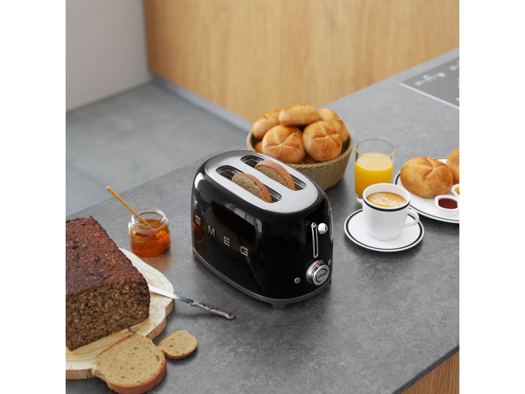 Smeg Brödrost TSF01BLEU, 2 skivor, svart