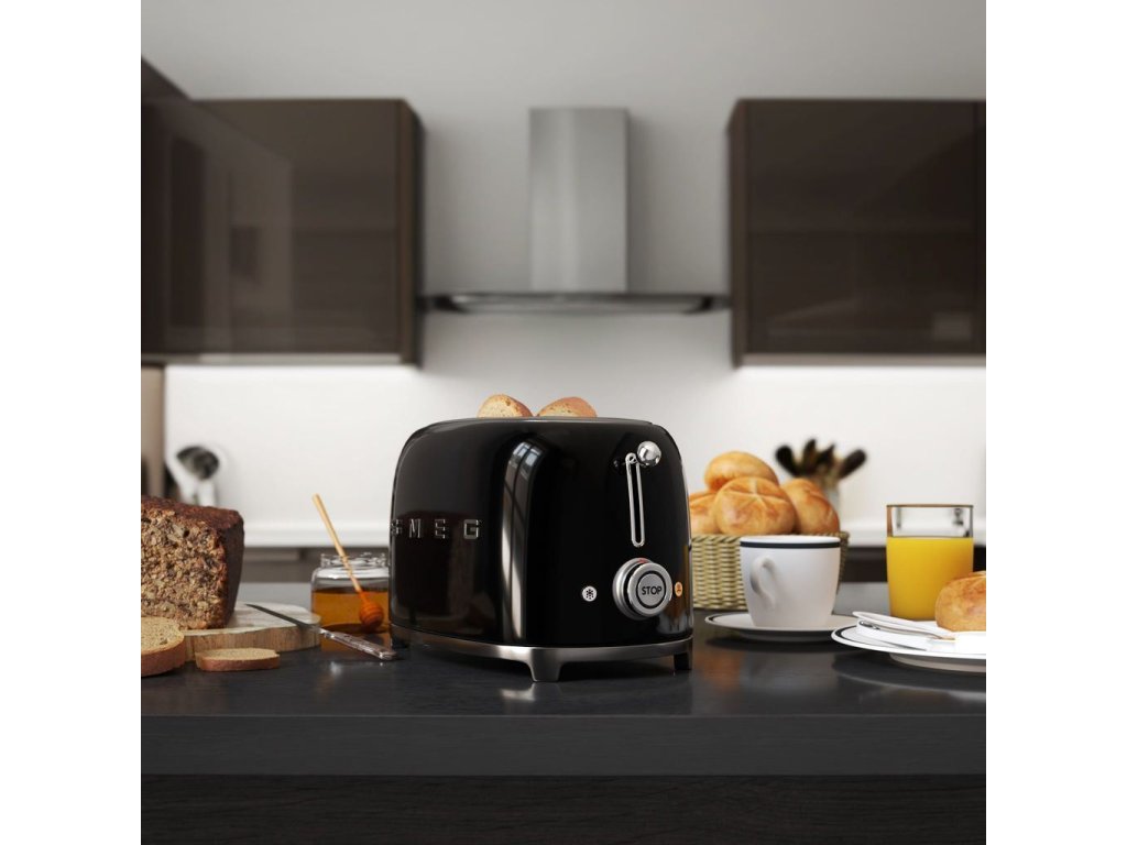 Smeg Brödrost TSF01BLEU, 2 skivor, svart