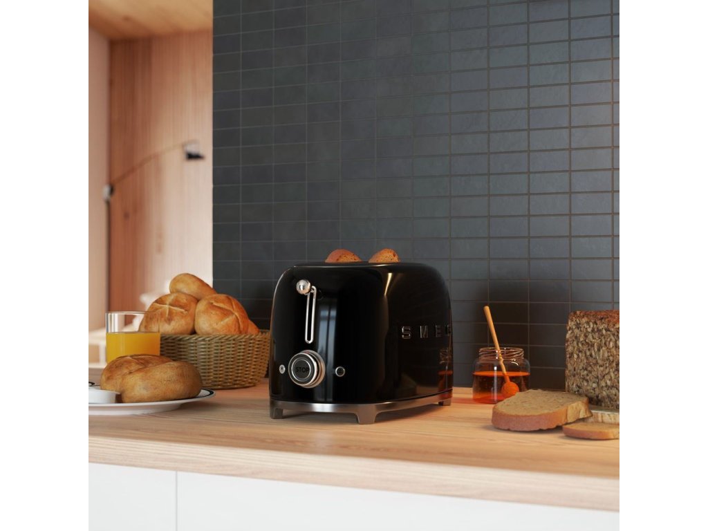 Smeg Brödrost TSF01BLEU, 2 skivor, svart