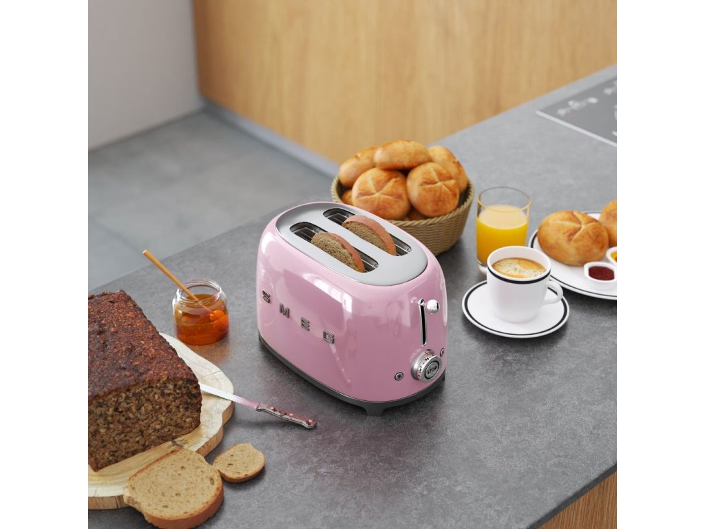 Smeg Brödrost TSF01PKEU, 2 skivor, pastellrosa