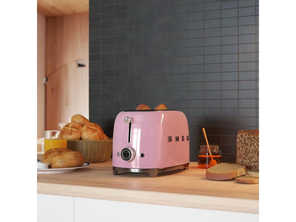 Smeg Brödrost TSF01PKEU, 2 skivor, pastellrosa
