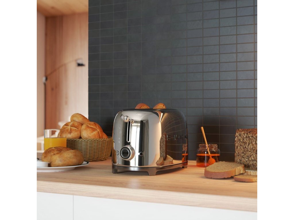 Smeg Brödrost TSF01SSEU, 2 skivor, krom