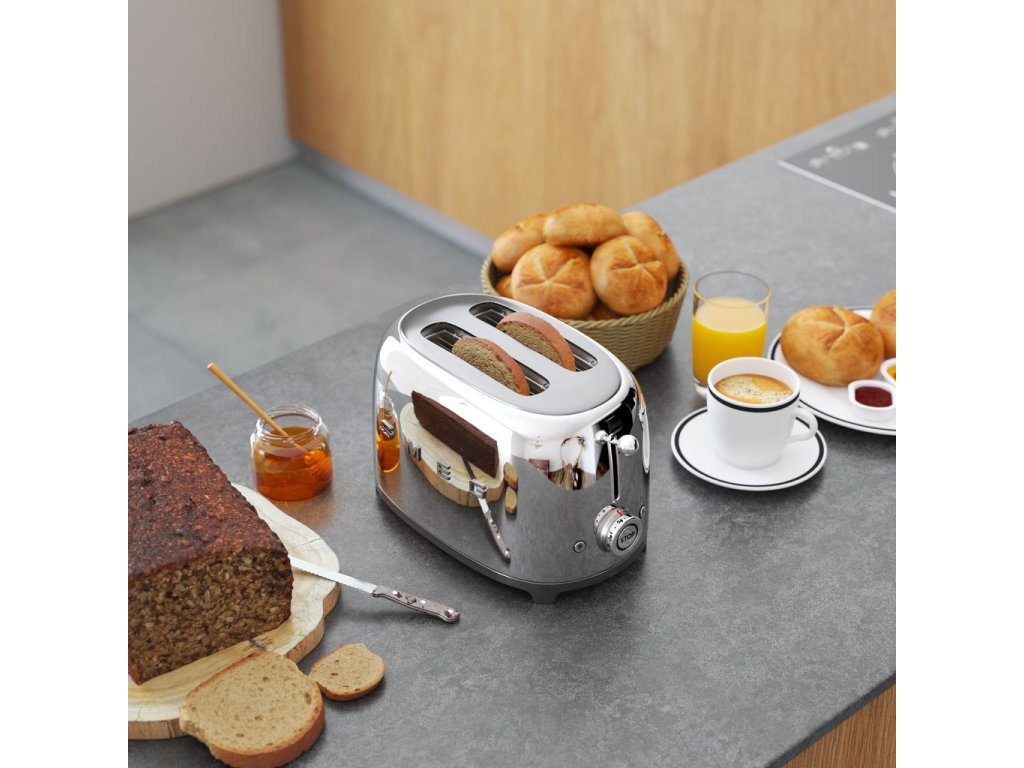 Smeg Brödrost TSF01SSEU, 2 skivor, krom